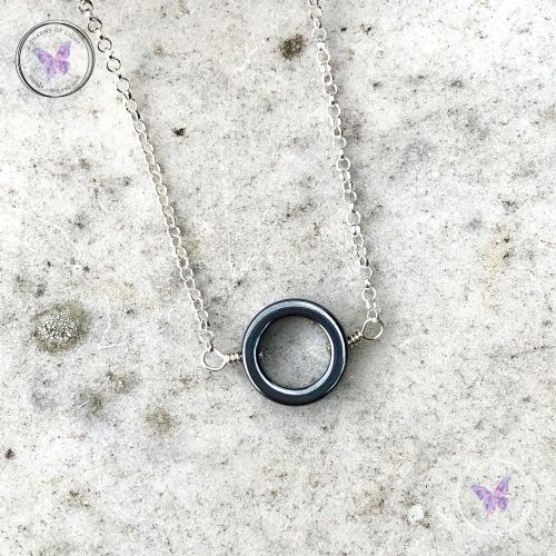 Hematite Circle Necklace